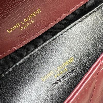 wholesale quality ysl bag 779430 jujube red oil wax leather